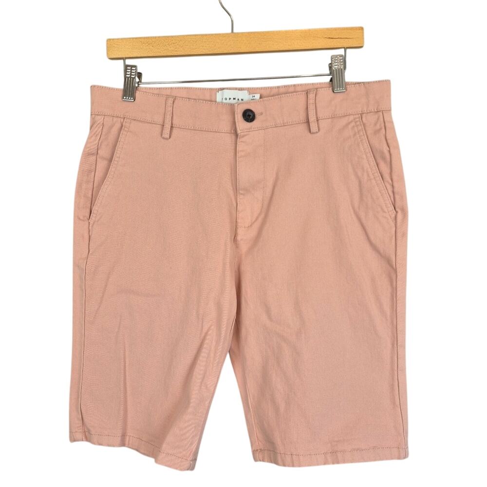 Topman Chino Shorts Men's Stretch Skinny W34 Measures W32 Pink Summer